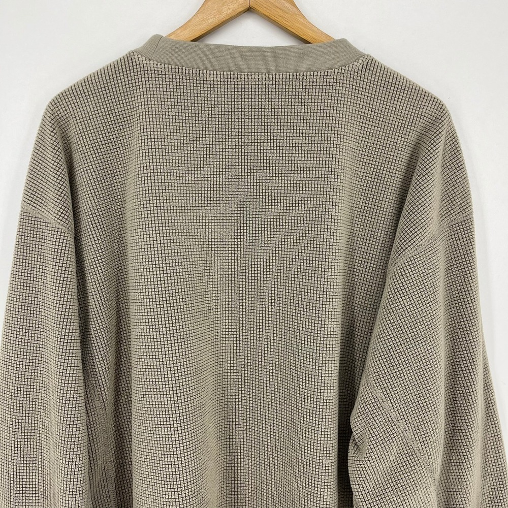 Time Out Indiana University Hoosiers Waffle Knit Sweatshirt Mens Large Taupe Vtg - Picture 11 of 13